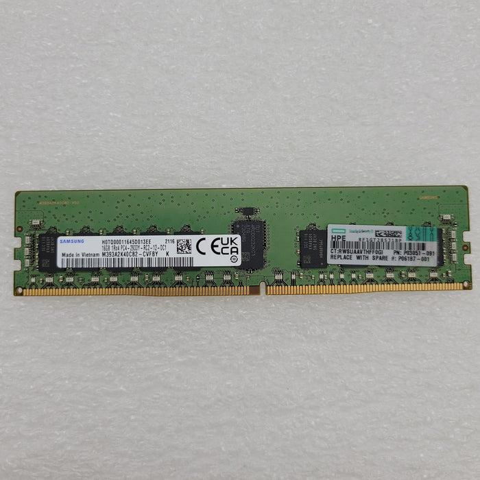 Hpe P03051-091 16Gb Single Rank X4 Ddr4-2933 Registered Smart Memory Server