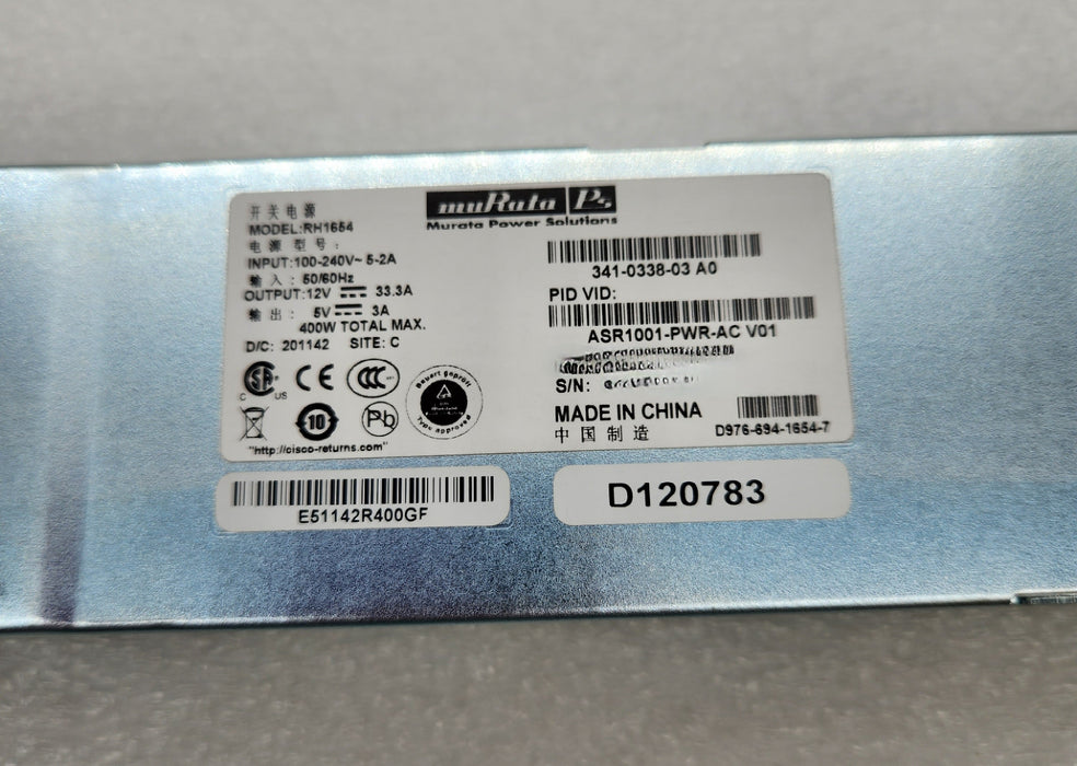 Cisco Asr1001-Pwr-Ac Asr 1000 Series 400W Ac Router Power Supply