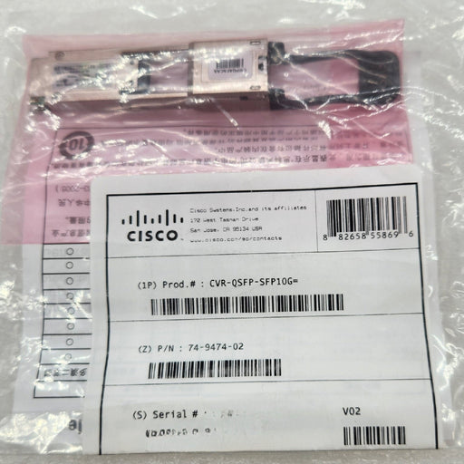 New Cisco Cvr-Qsfp-Sfp10G 40Ge Qsfp+ To 10Ge Sfp+ Adapter Transceiver