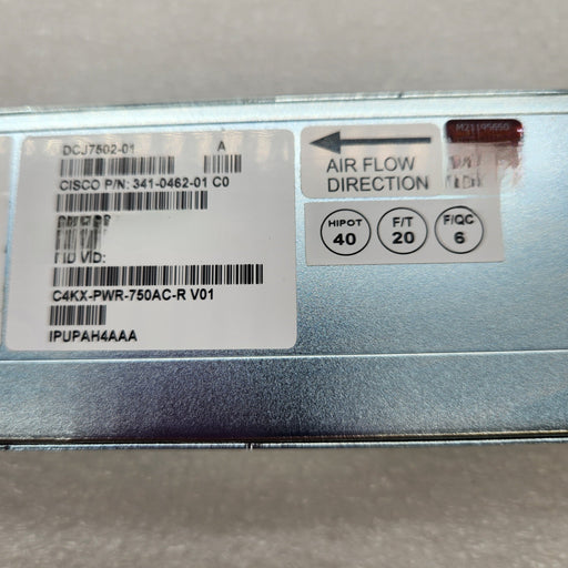 Cisco C4Kx-Pwr-750Ac-R 750W Ac Front-To-Back Airflow Switch Power Supply