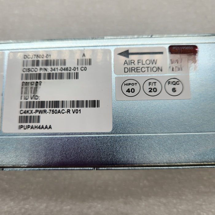 Cisco C4Kx-Pwr-750Ac-R 750W Ac Front-To-Back Airflow Switch Power Supply