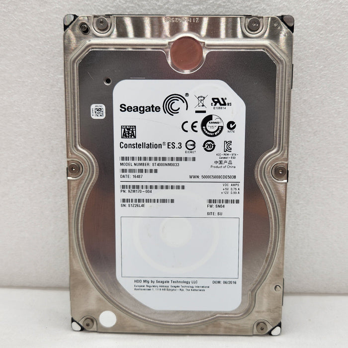 Seagate Constellation ST4000NM0033 ES.3 4TB 7200RPM SAS Hard Drive