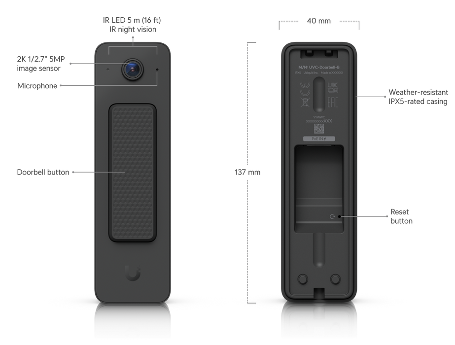 Ubiquiti UVC-Doorbell-Lite-W UniFi Video Camera Doorbell Lite White - official Ubiquiti image 24