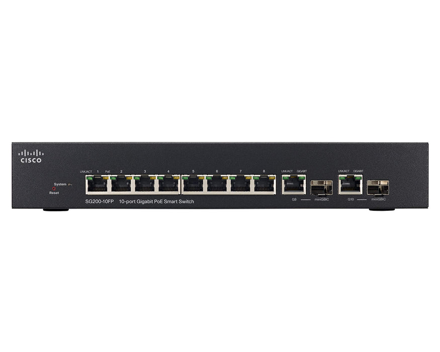 Cisco Sg200-10Fp-Na Small Business 200 Series 10-Port Managed Switch