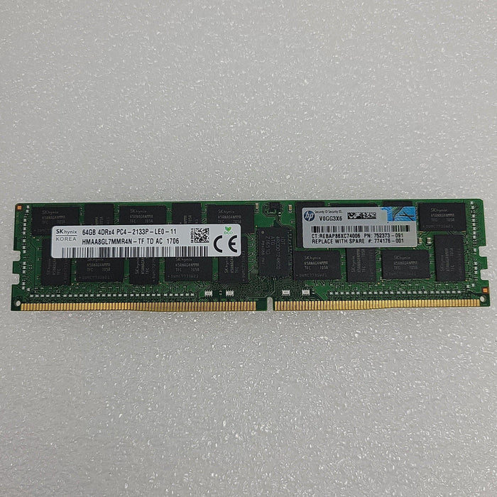 Hp 752373-091 64Gb 2133Mhz Pc4-17000 Ecc Ddr4 Sdram 288-Pin Genuine Memory Module For Proliant