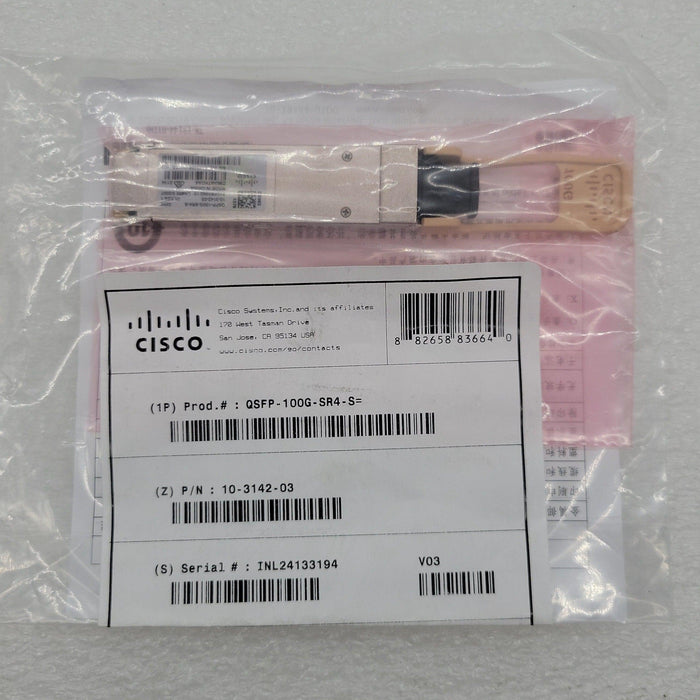 New Cisco Qsfp-100G-Sr4-S 100Gb Base-Sr4 860Nm Mmf Optical Qsfp Transceiver Qsfp-100G