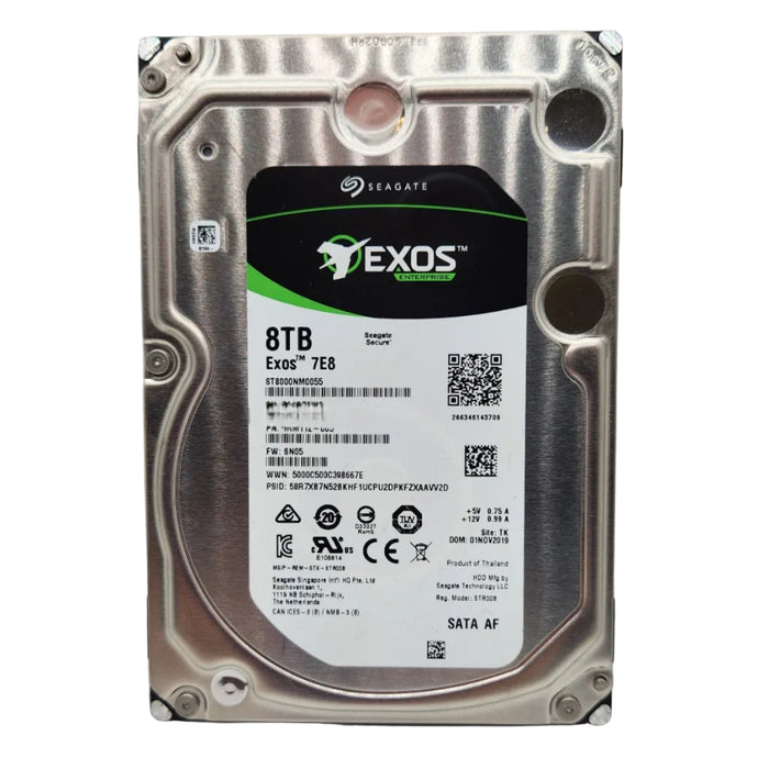 Seagate Exos 7E8 ST8000NM0055 8 TB 3.5" Hard Drive SATA 6Gb/s 7200 RPM 128MB Cache