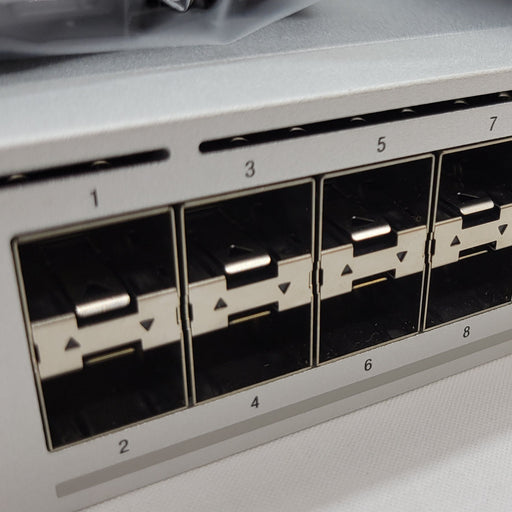 Port Closeup of Ubiquiti USW-AGGREGATION-PRO Switch