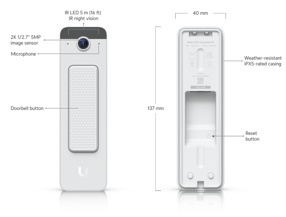 Ubiquiti UVC-Doorbell-Lite-W UniFi Video Camera Doorbell Lite White - official Ubiquiti image 22