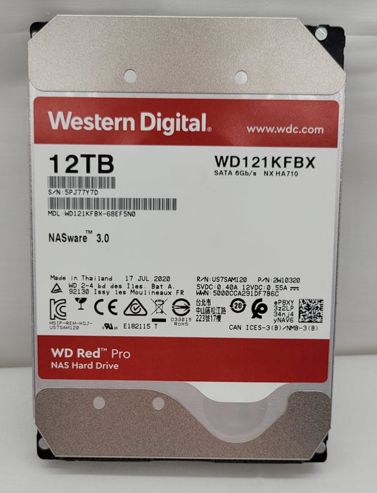 Western Digital WD121KFBX 12TB Red Pro NAS Hard Drive