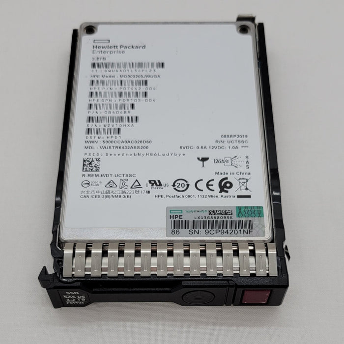 Hpe P07442-004 Mo003200jwuga 3.2tb Sas Ssd Drive With Caddy