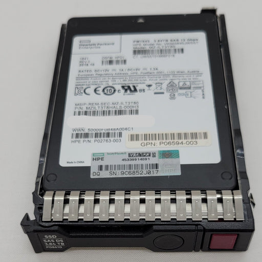 Hpe Vk003840jwsst G8-g10 3.84tb Sas 12g Ds Ssd Drive With