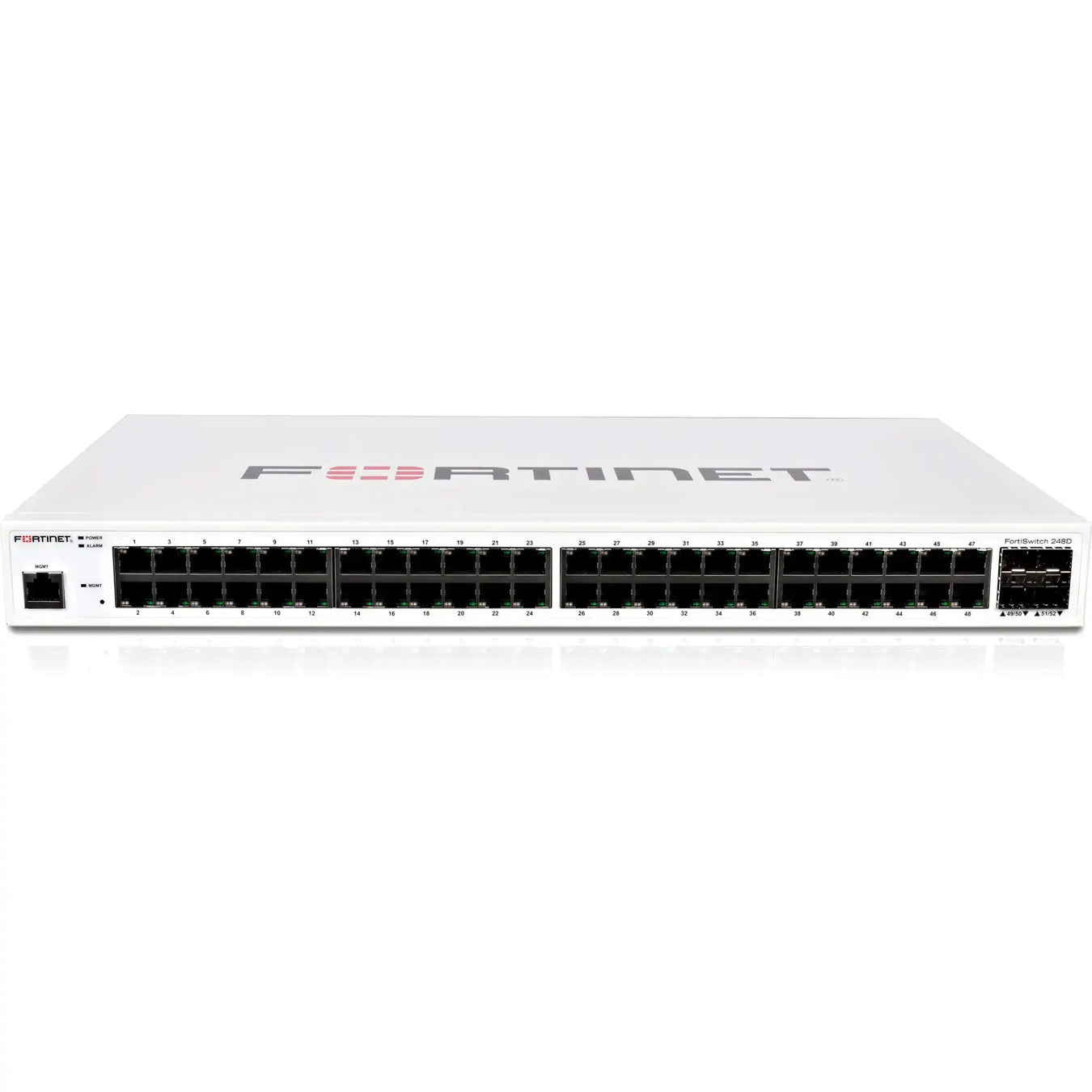 White Fortinet network switch.